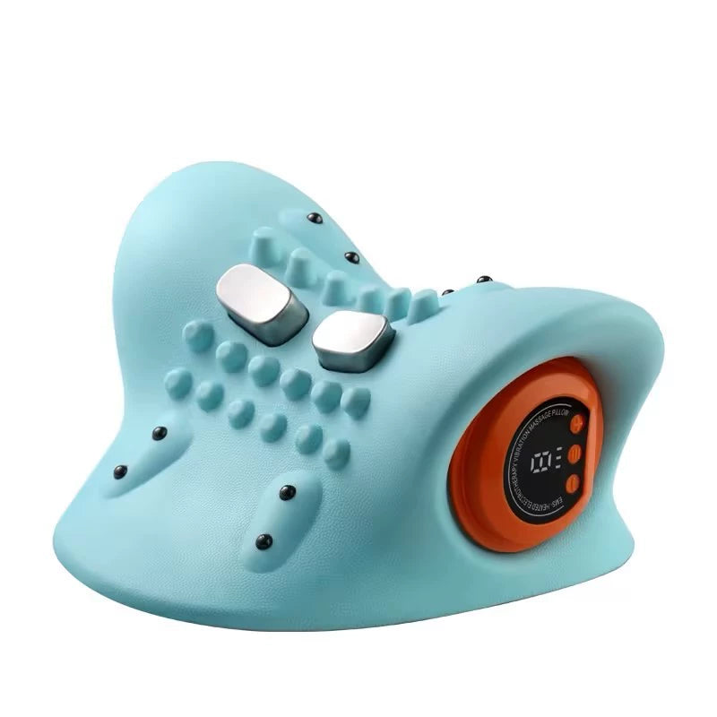 Electric Neck Massager EMS Low Frequency Pulse Vibration Hot Compress Massage Pillow Rehabilitation Traction Shoulder Neck Massager