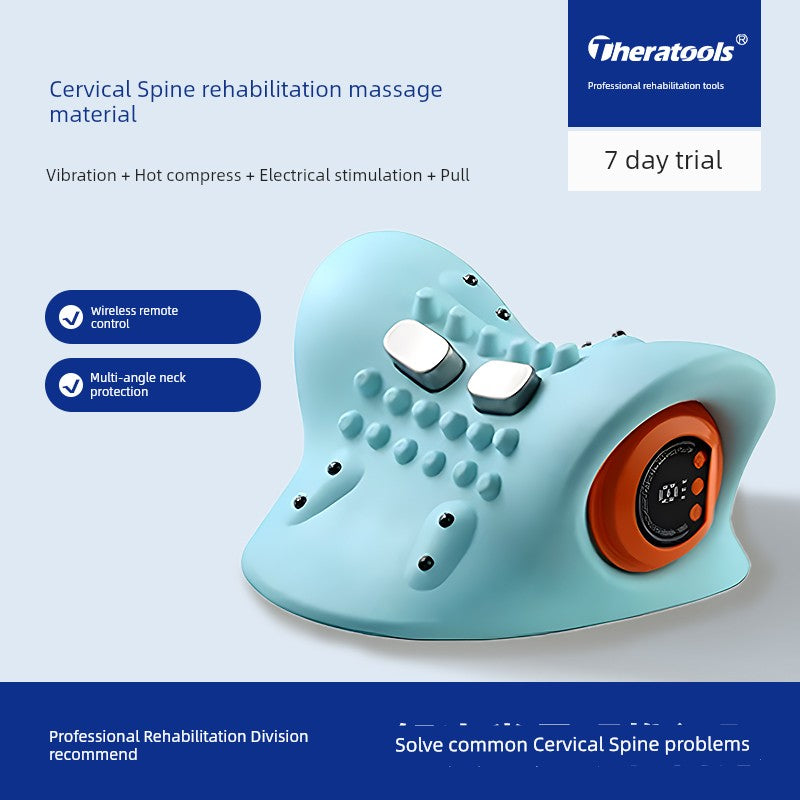 Electric Neck Massager EMS Low Frequency Pulse Vibration Hot Compress Massage Pillow Rehabilitation Traction Shoulder Neck Massager