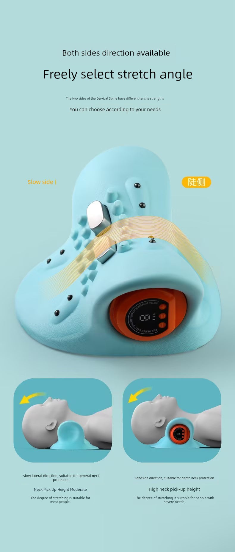 Electric Neck Massager EMS Low Frequency Pulse Vibration Hot Compress Massage Pillow Rehabilitation Traction Shoulder Neck Massager